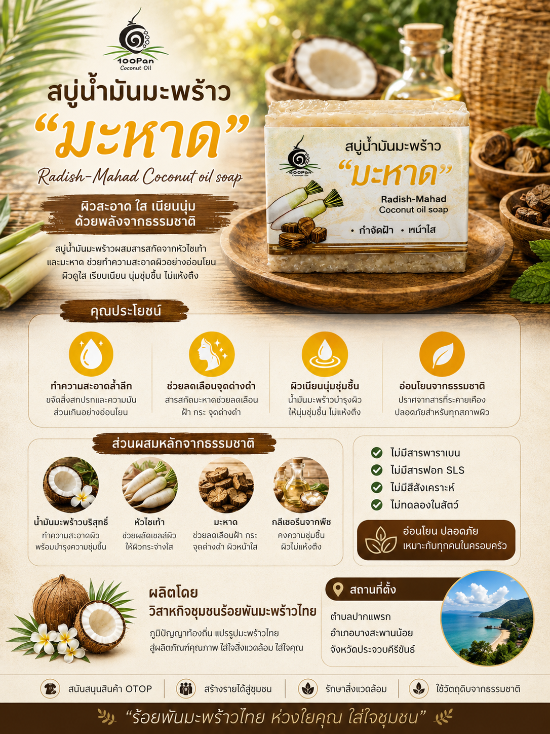 สบู่น้ำมันมะพร้าว สูตรมะหาด - Image 2