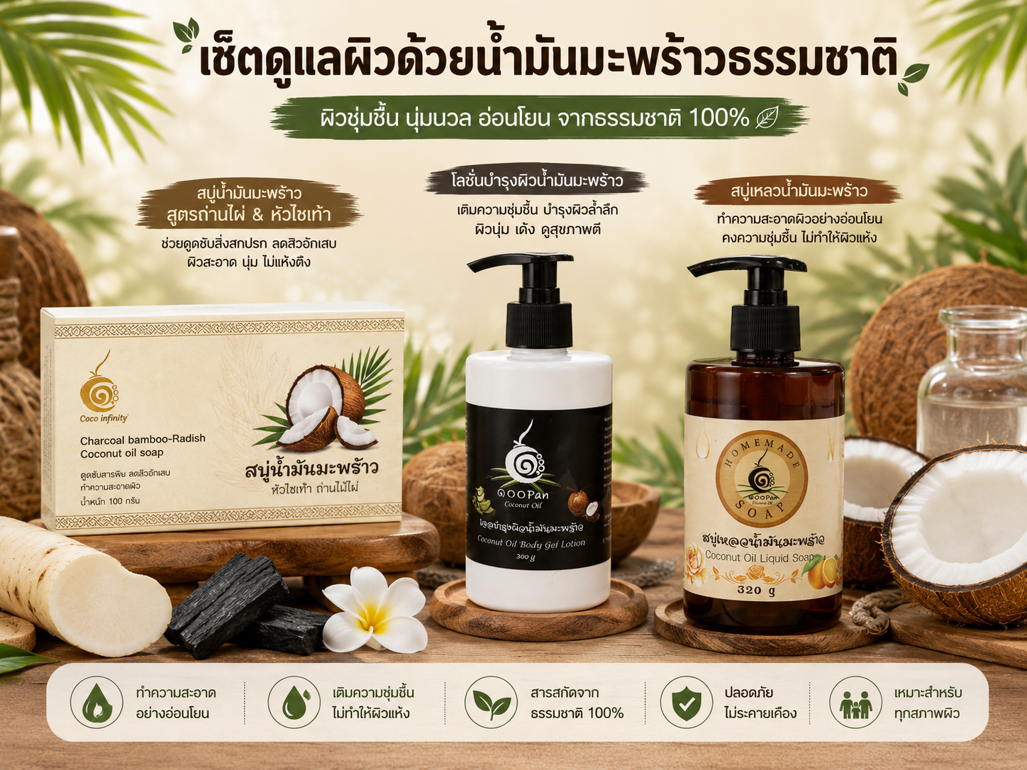 เซ็ตบำรุงผิวน้ำมันมะพร้าว